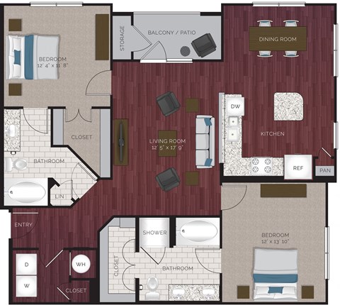 A detailed layout of a house floor plan with rooms labeled.